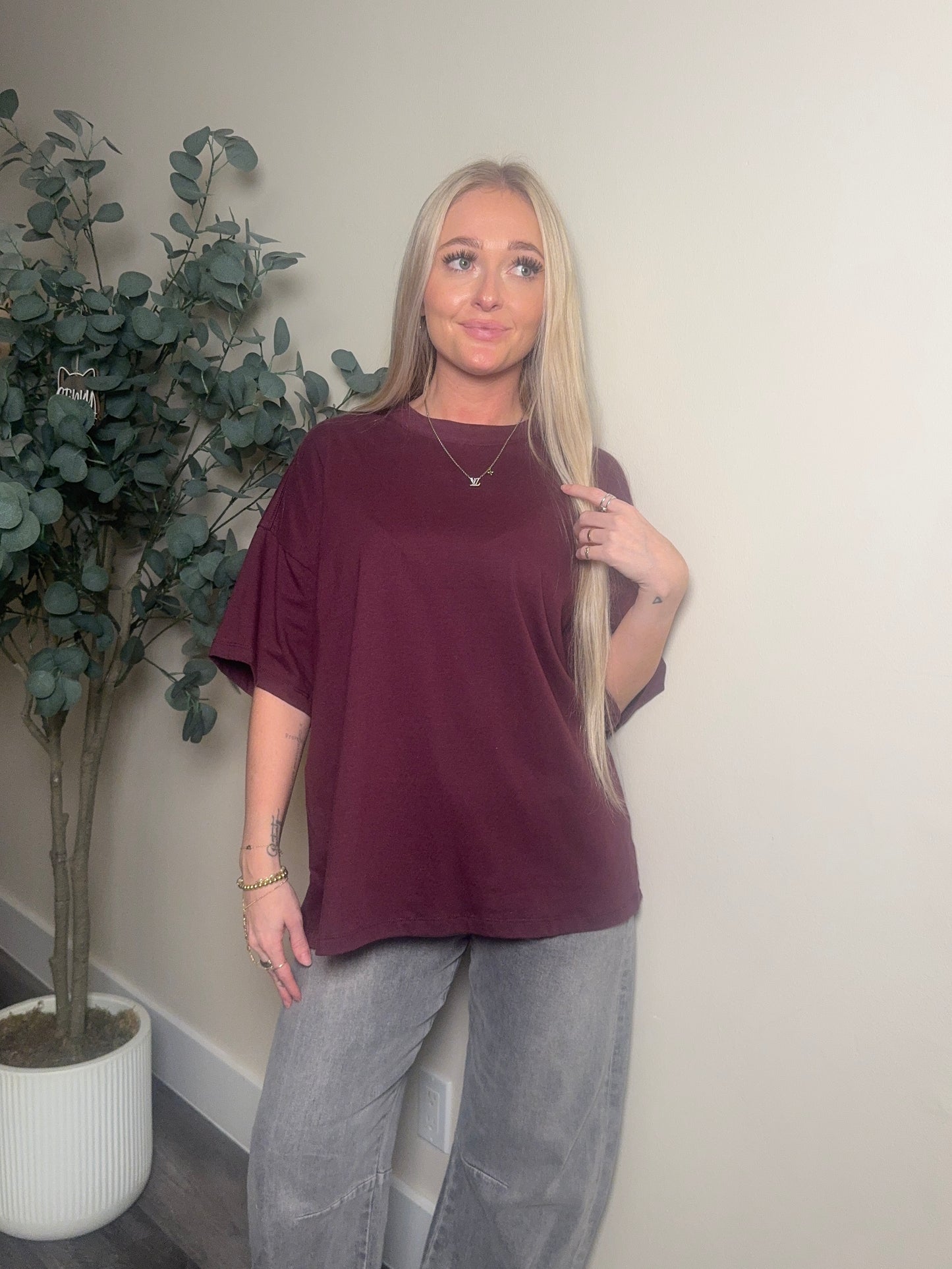 Burgundy Oversized Shirt