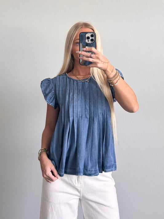 Soft Tencel Pleated Top