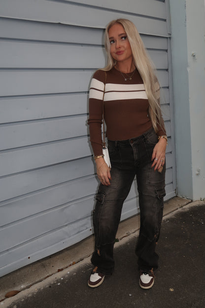 Brown Knit Long Sleeve