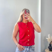 Cherry Crush Sleeveless Sweater