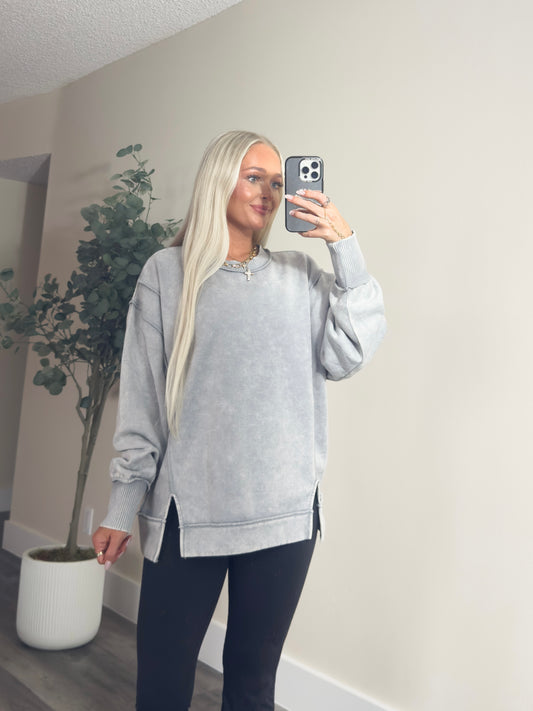 Soft Side Sweatshirt- Grey