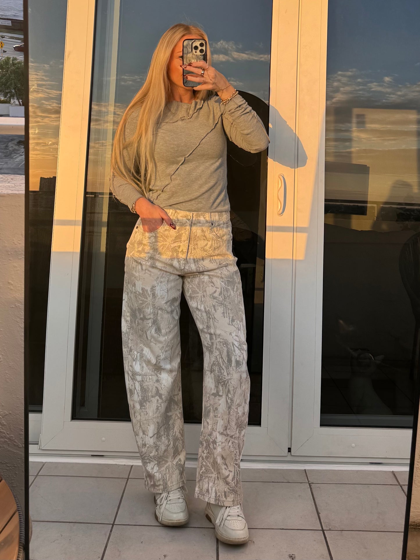 Grey Ribbed Long Sleeve