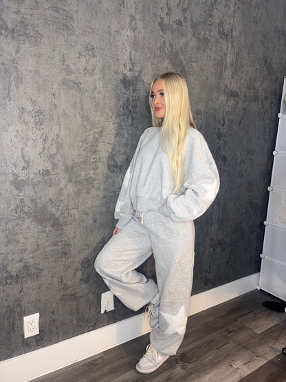 Star Sweat Set- Grey