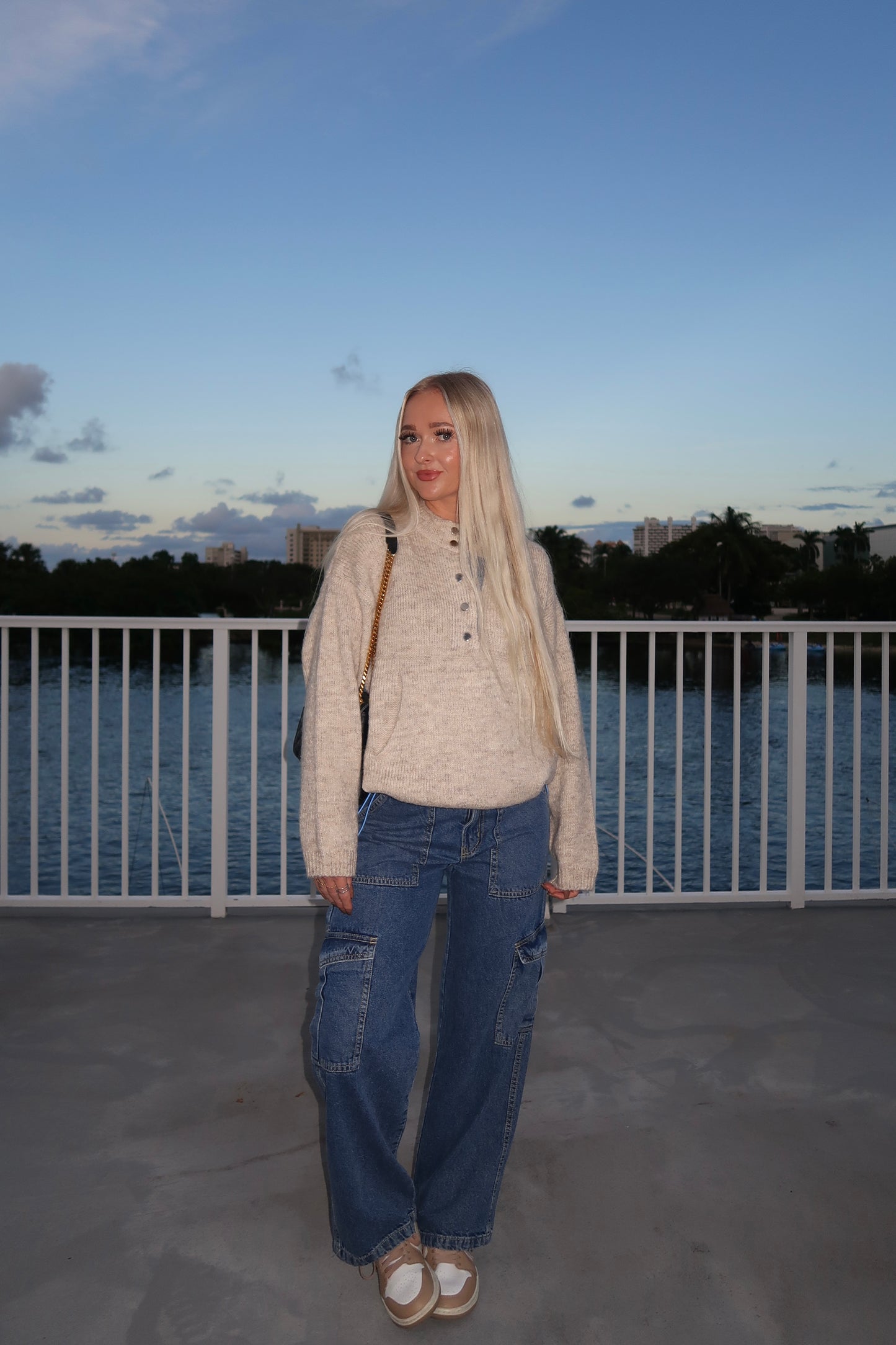 Medium Wash Cargo Jeans