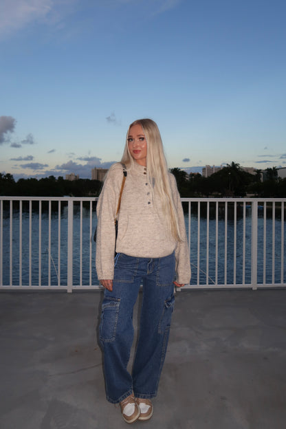 Medium Wash Cargo Jeans