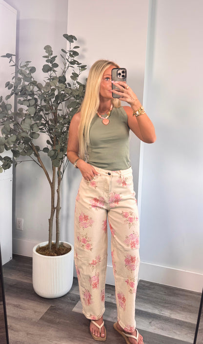 Sage Grommet Tank Top