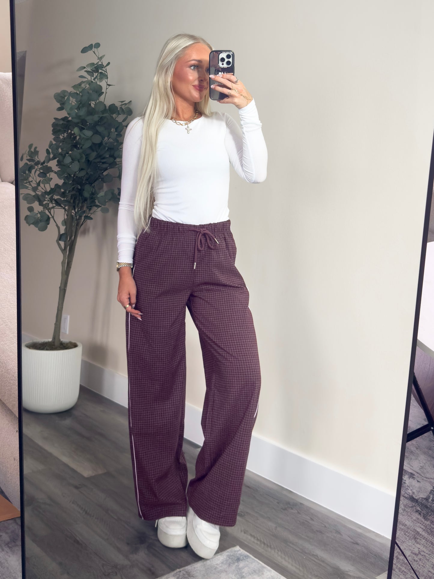 Maroon Maze Pants