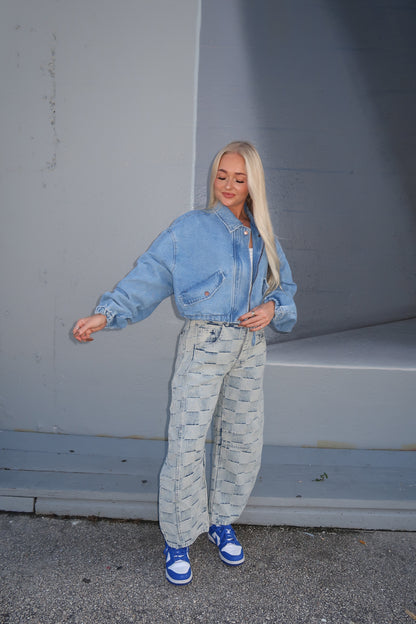 Denim Cargo Pocket Jacket