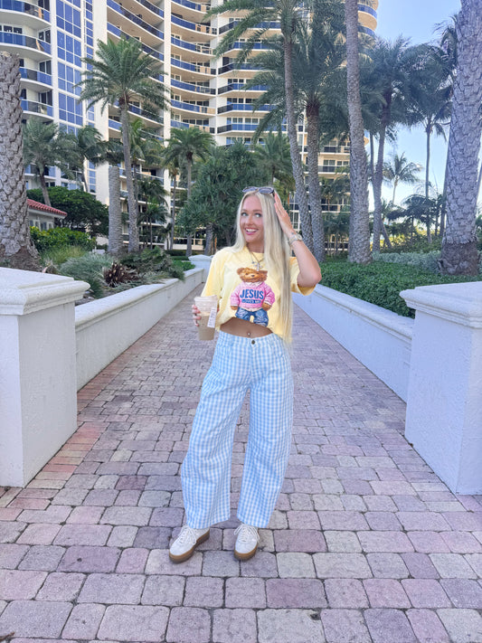 Blue Gingham Barrels