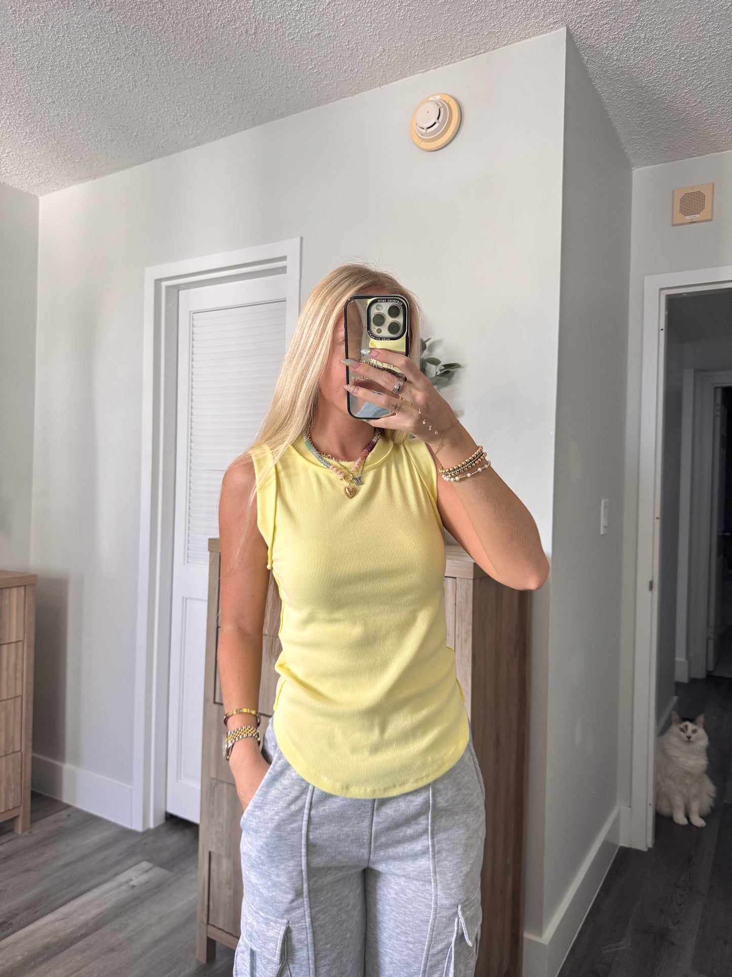 Lemon Day Ribbed Tank Top