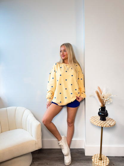 Blueberry Lemonade Polka Dot Sweatshirt