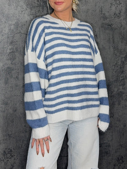 Blue & White Striped Sweater