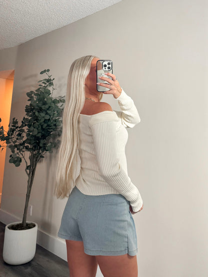 Mckenna Knit Long Sleeve- Cream