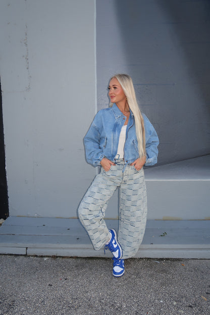 Denim Cargo Pocket Jacket