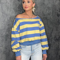 Blue & Yellow Striped Pullover