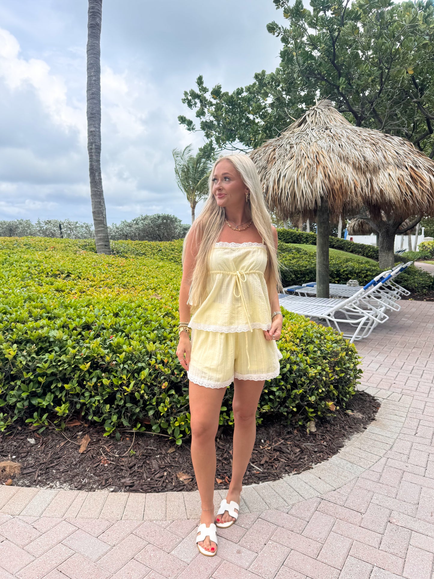 Pretty in Eyelet Set- Yellow