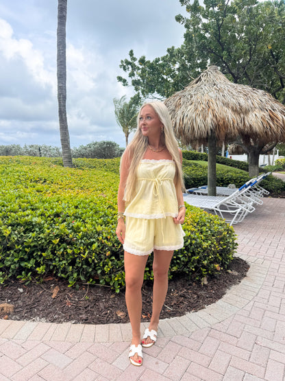 Pretty in Eyelet Set- Yellow