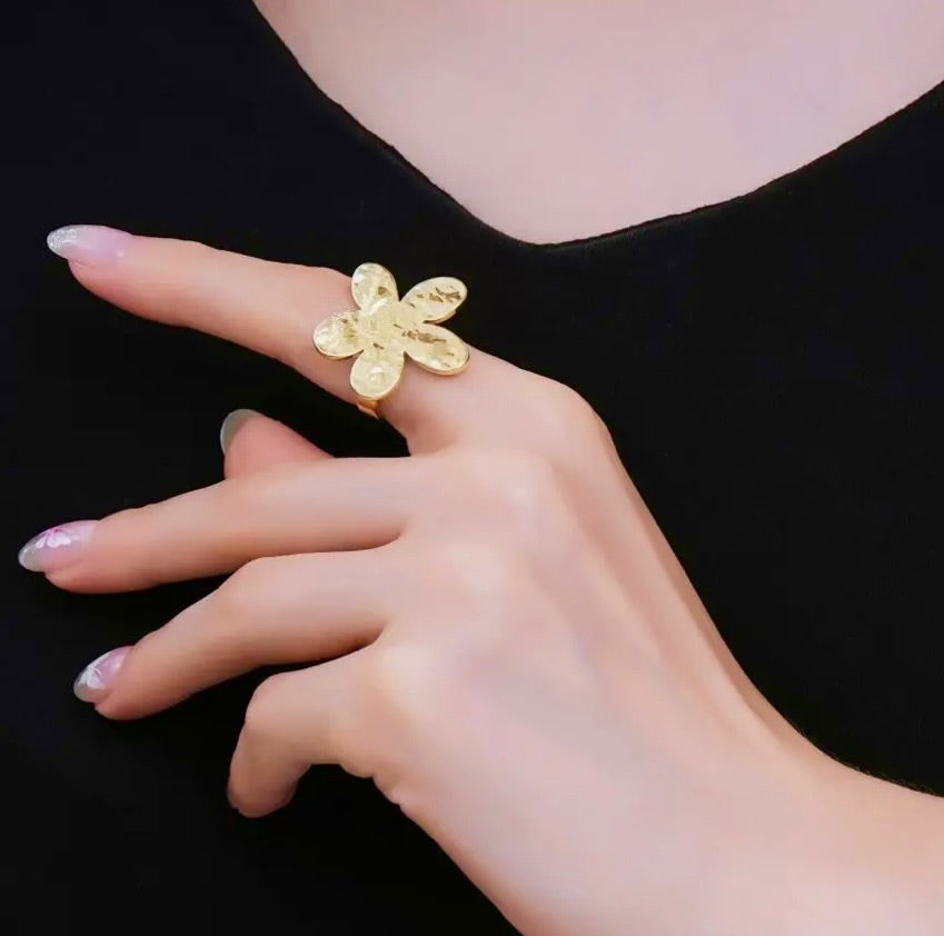 Gold Plated Flower Ring