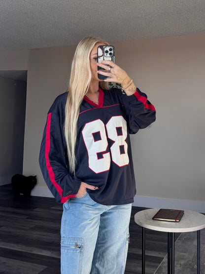 89 Red/ Navy Long Sleeve Jersey
