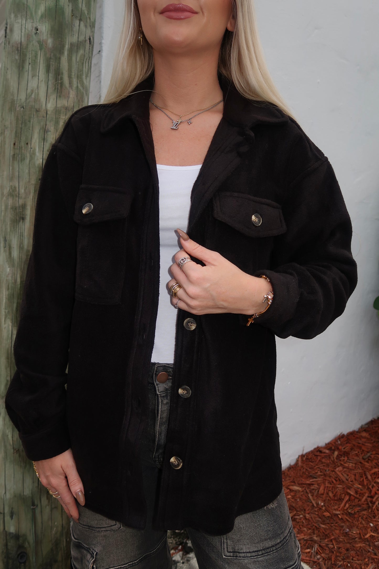 Black Fleece Button Up