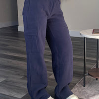 Navy Cargo Sweatpants