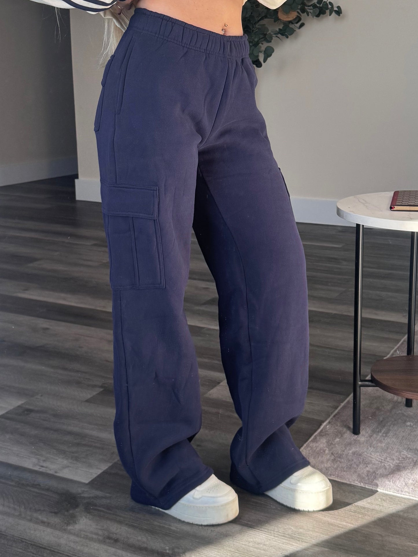 Navy Cargo Sweatpants