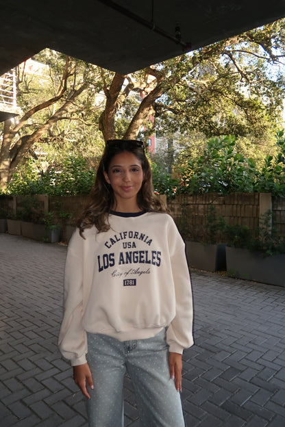 Cream/ Navy Los Angeles Sweatshirt