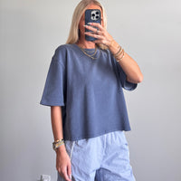 Blue French Terry Top