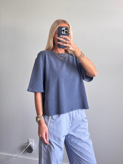 Blue French Terry Top