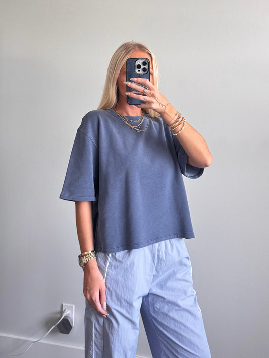 Blue French Terry Top