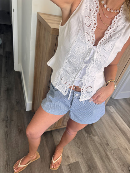 Haven Eyelet Tank- White