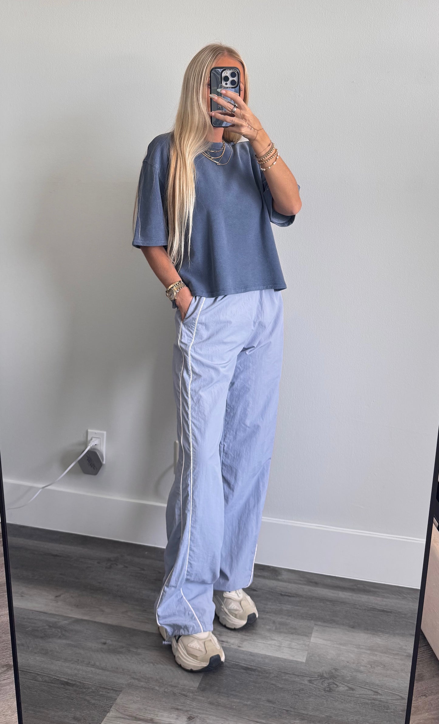 Blue French Terry Top