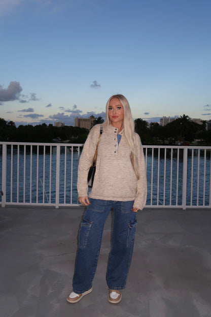 Medium Wash Cargo Jeans