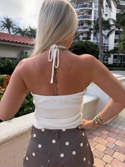 Seaside Sands Knit Halter Top
