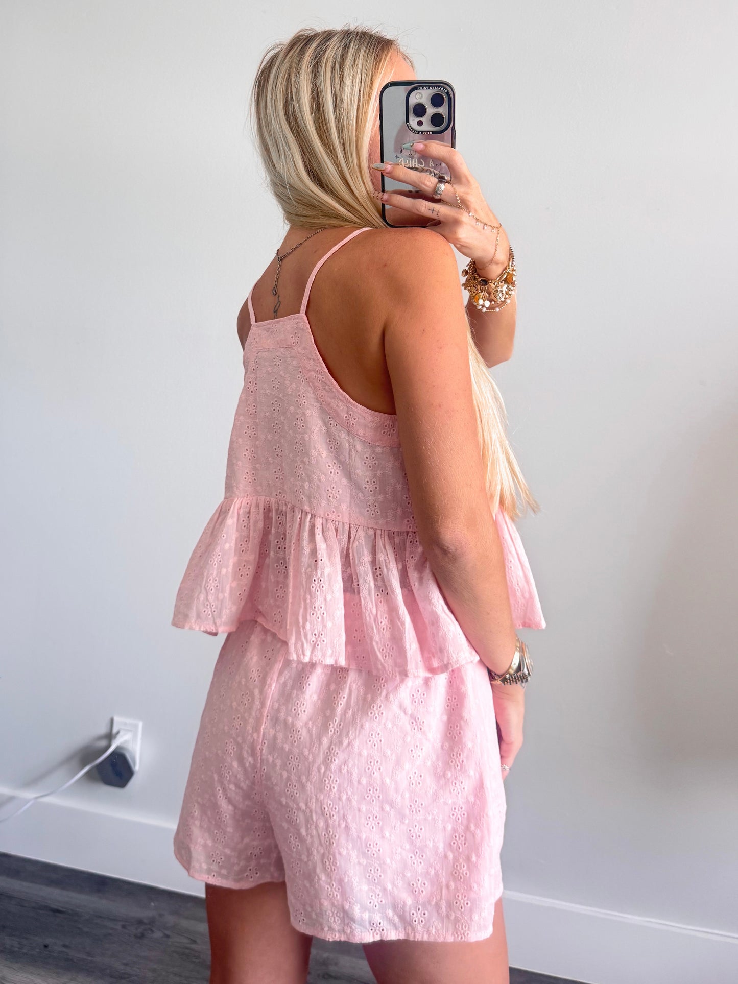 Pink Eyelet Set