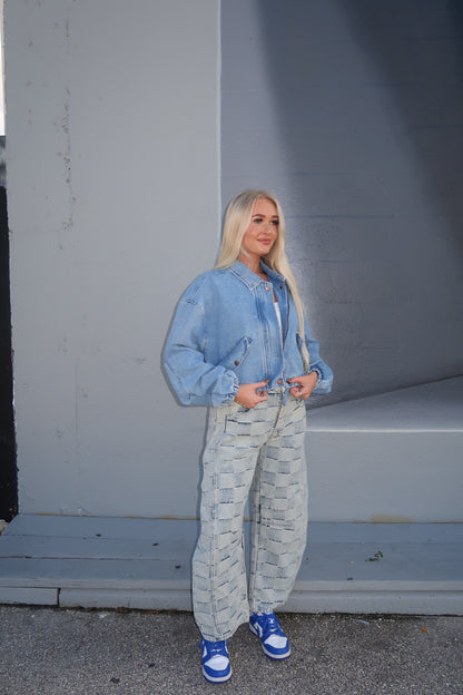 Denim Cargo Pocket Jacket