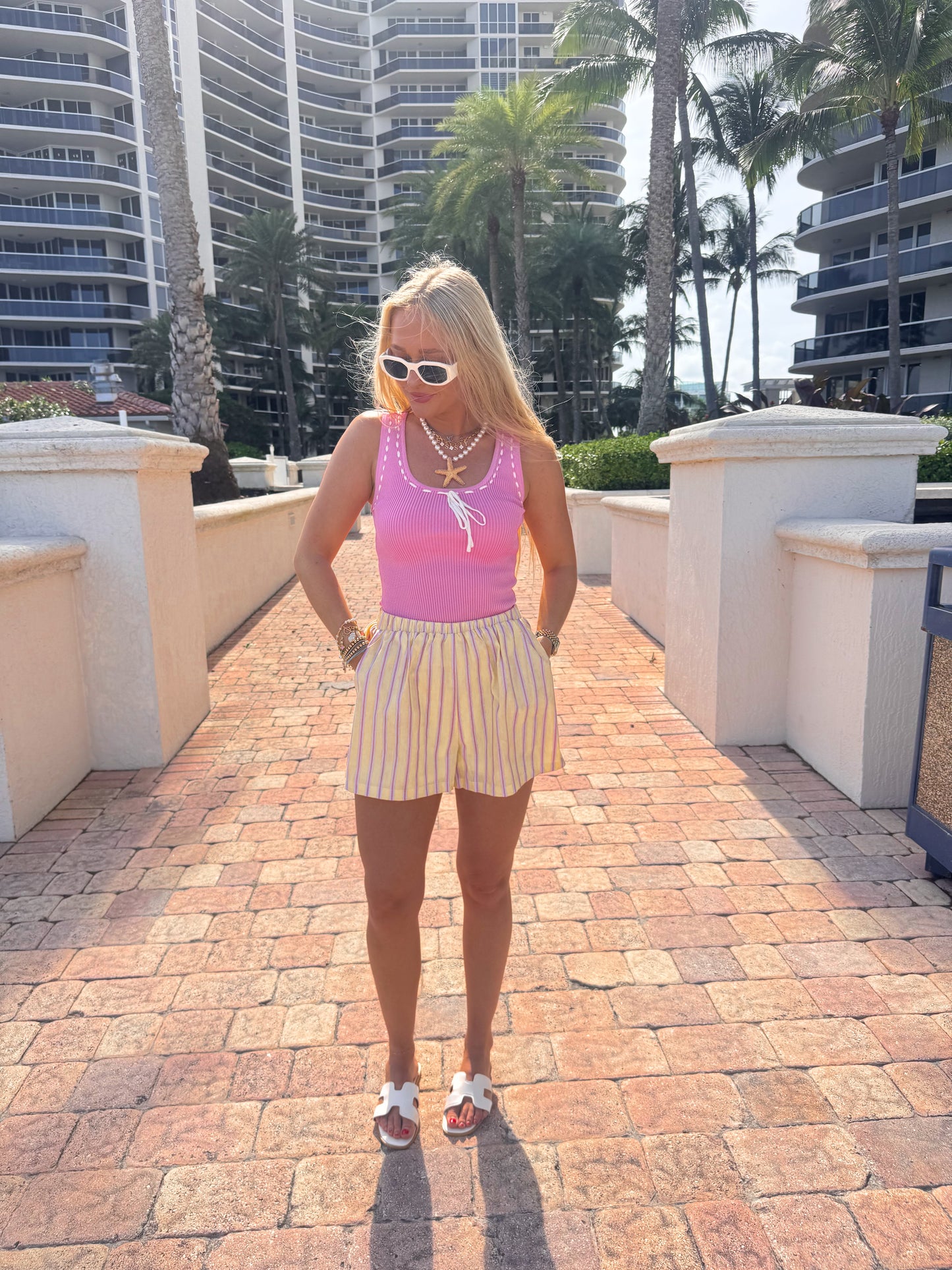 Jordan Knit Tank- Pink