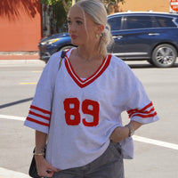 Grey/ Red 89 Cotton Jersey