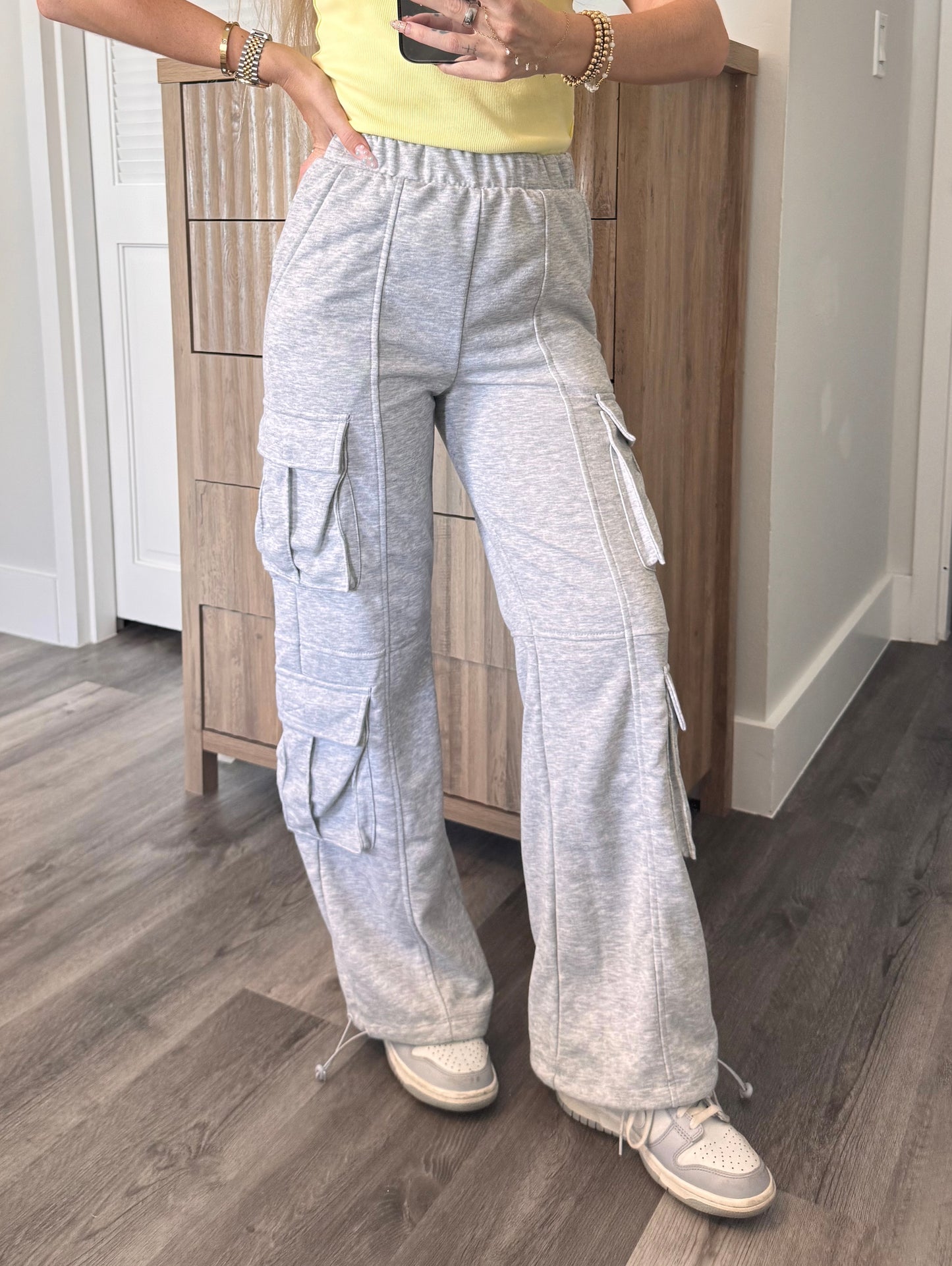 Grey Cargo Sweatpants