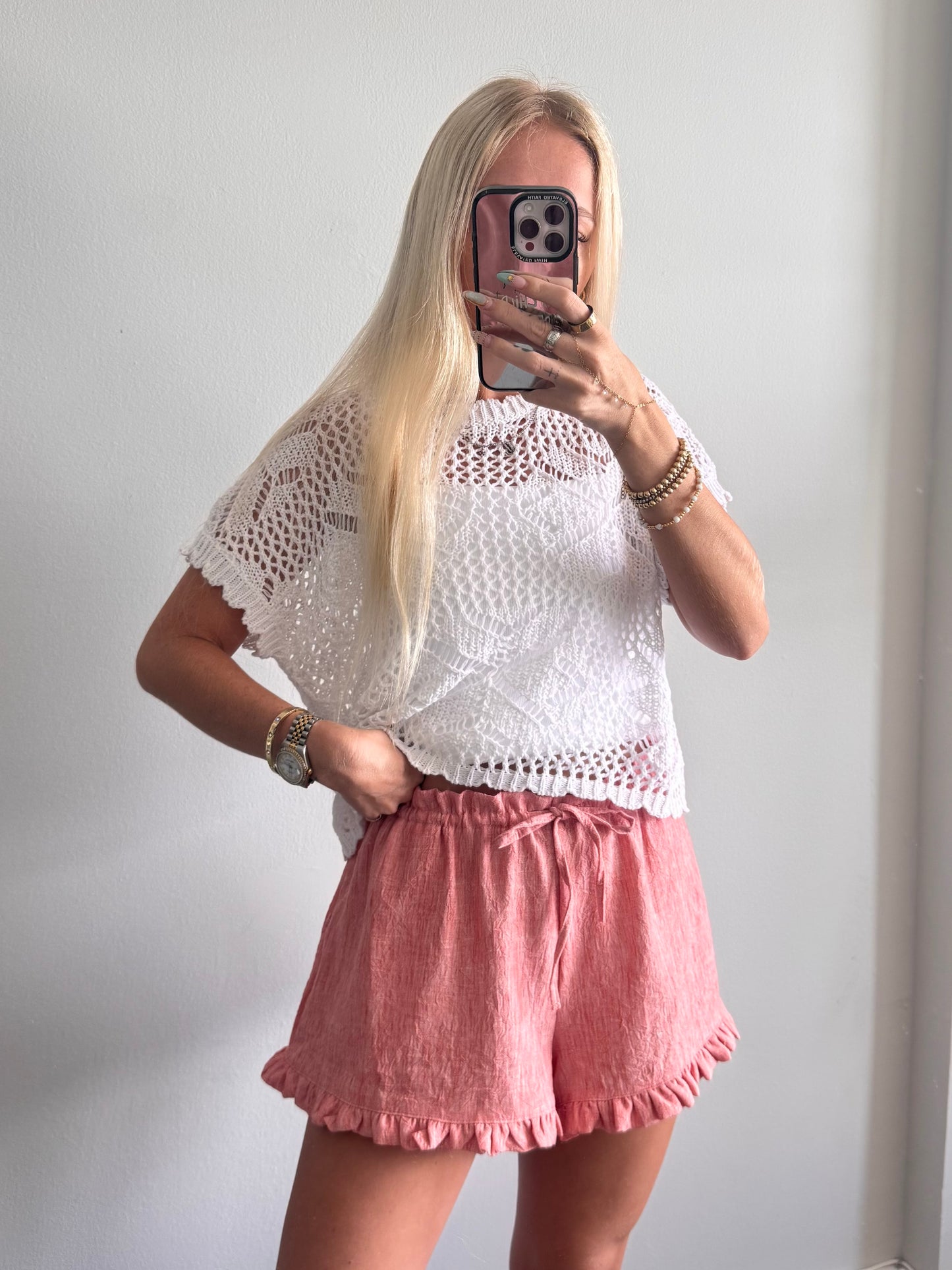 White Crochet Top