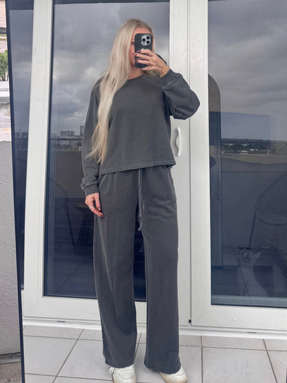 Charcoal Sweat Set