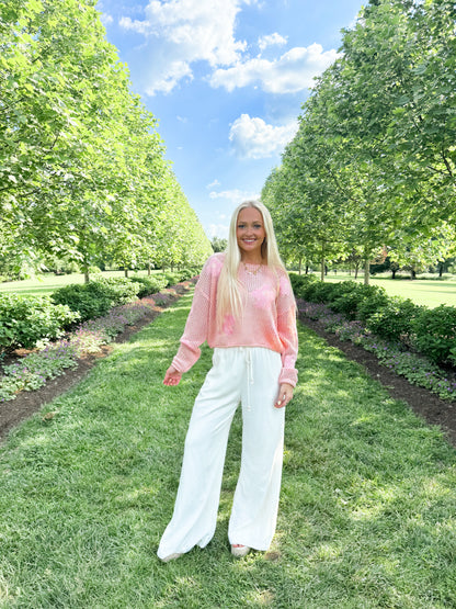 Petal Knit Sweater- Pink
