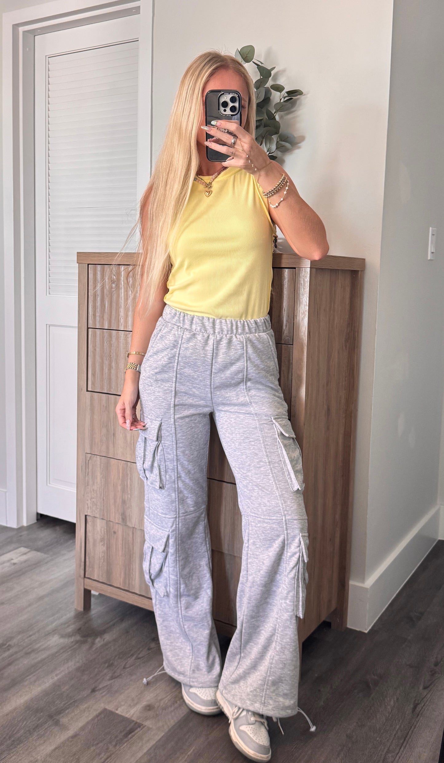 Grey Cargo Sweatpants