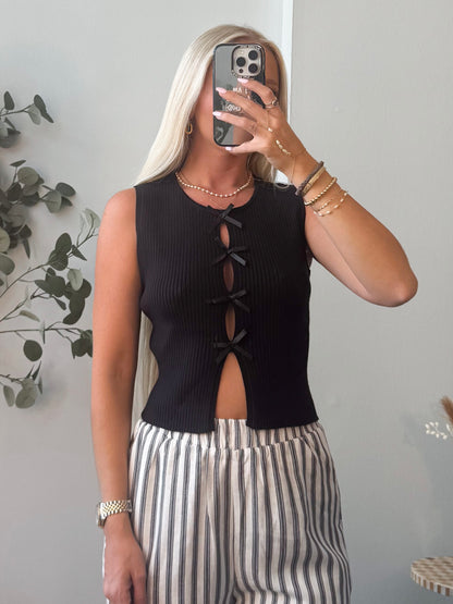 Black Bow Knit Tank