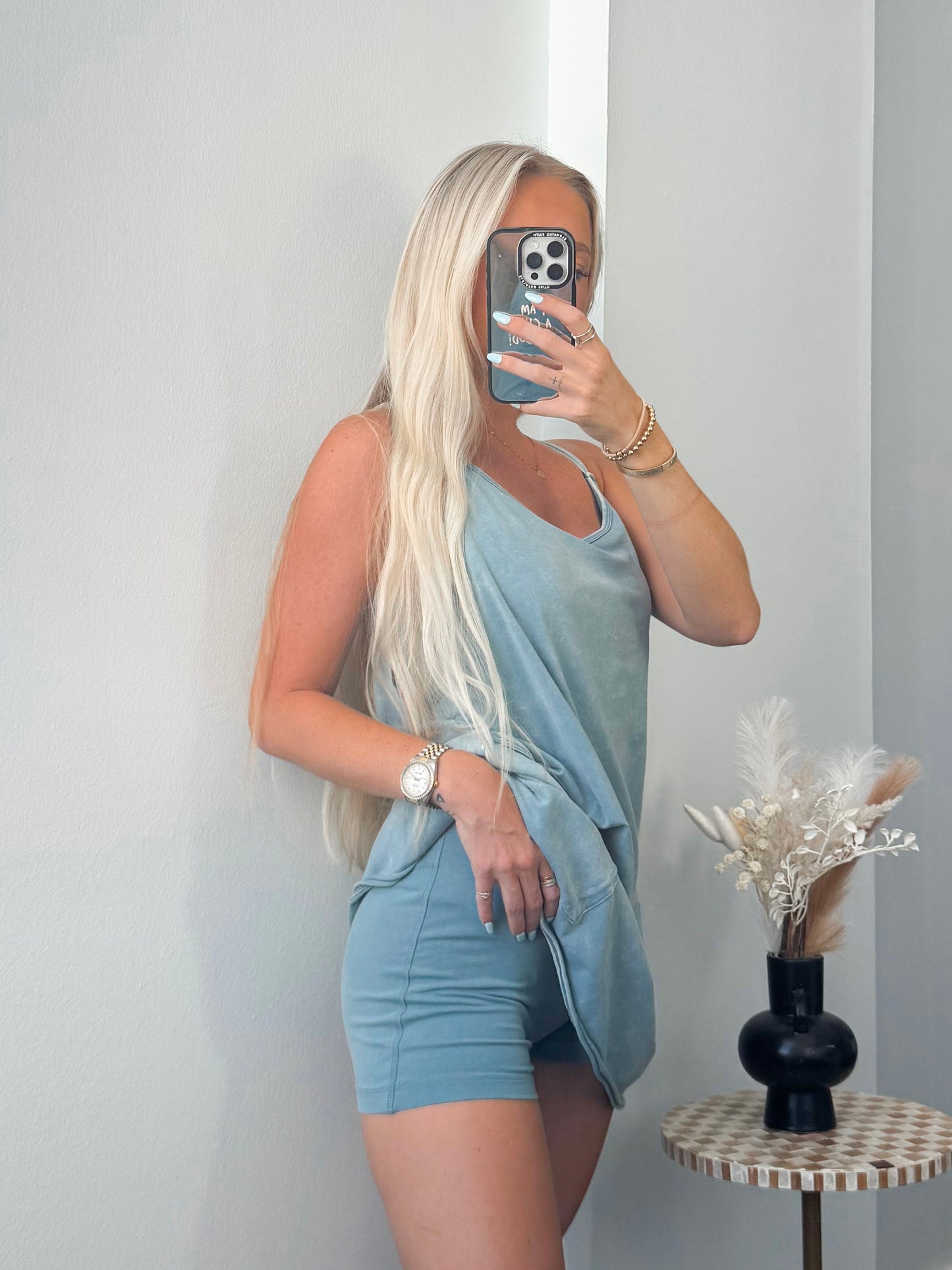 Everleigh Mineral Wash Romper Dress