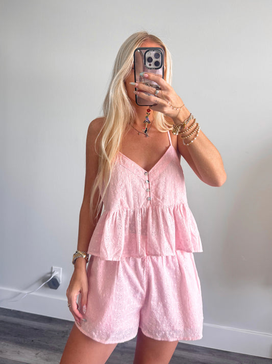 Pink Eyelet Set