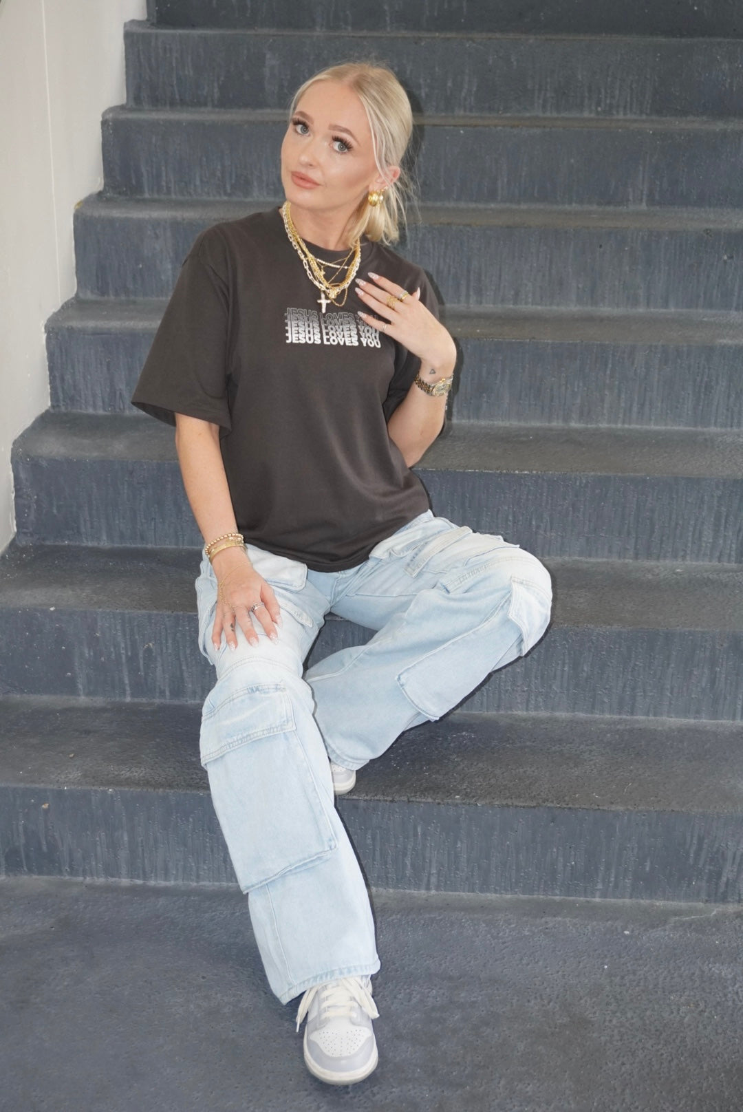 Multi Pocket Cargos- Blue