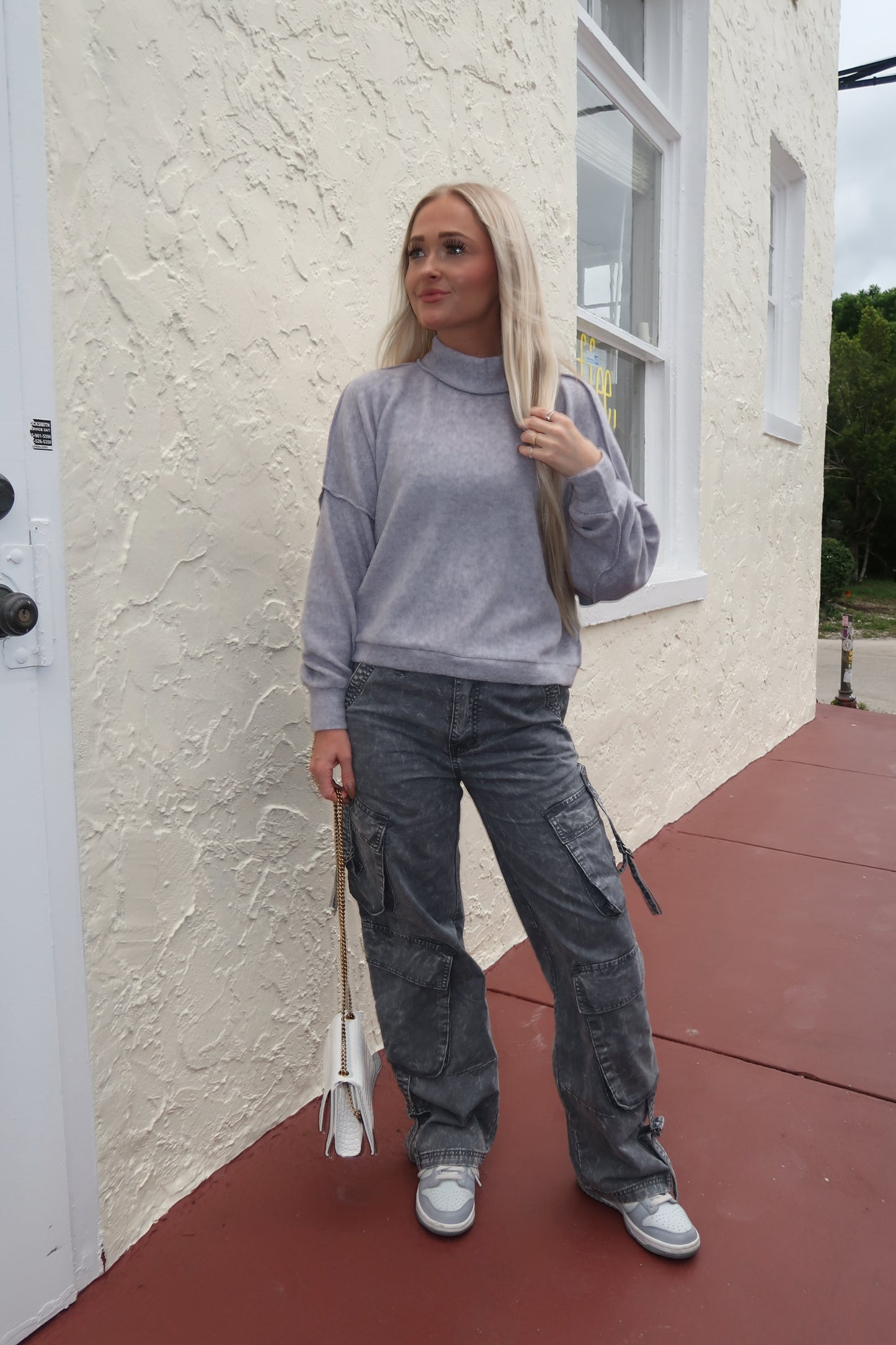 Charcoal Washed Cargo Pants