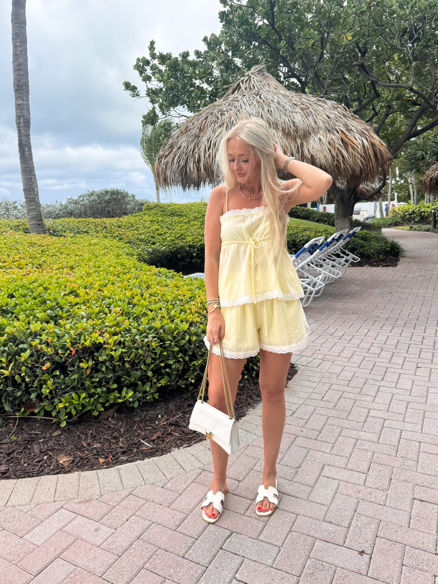 Pretty in Eyelet Set- Yellow