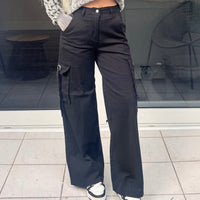 Black Grommet Cargo Pants